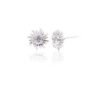 Sterling silver sun stud earrings with CZ diamond stones