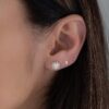 925 Silver Sunburst Opal Studs Earrings, 8.5mm size