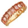 Gold-plated sterling silver ring with sunstone-hued stones