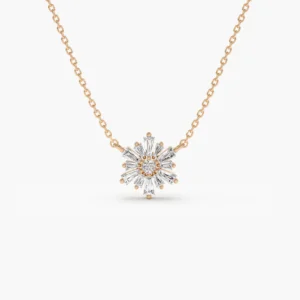 925 Silver Tapered Baguette Diamond Necklace