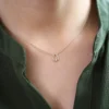 925 Silver Teardrop Diamond Necklace with halo setting