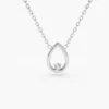 Elegant necklace with a halo-style teardrop design