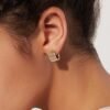 925 Silver Textured Hoop Earrings