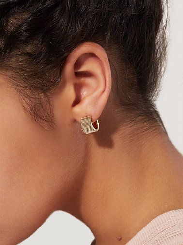 925 Silver Textured Hoop Earrings