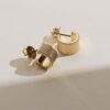 925 Silver Textured Hoop Earrings - Image 5
