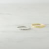 Textured stacking ring in 925 sterling silver with thick gold plating