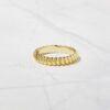 Textured 925 sterling silver stacking ring with gold plating