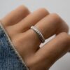 925 sterling silver ring with a textured surface and gold plating