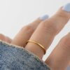 Thin plain band ring in 925 sterling silver and gold plating