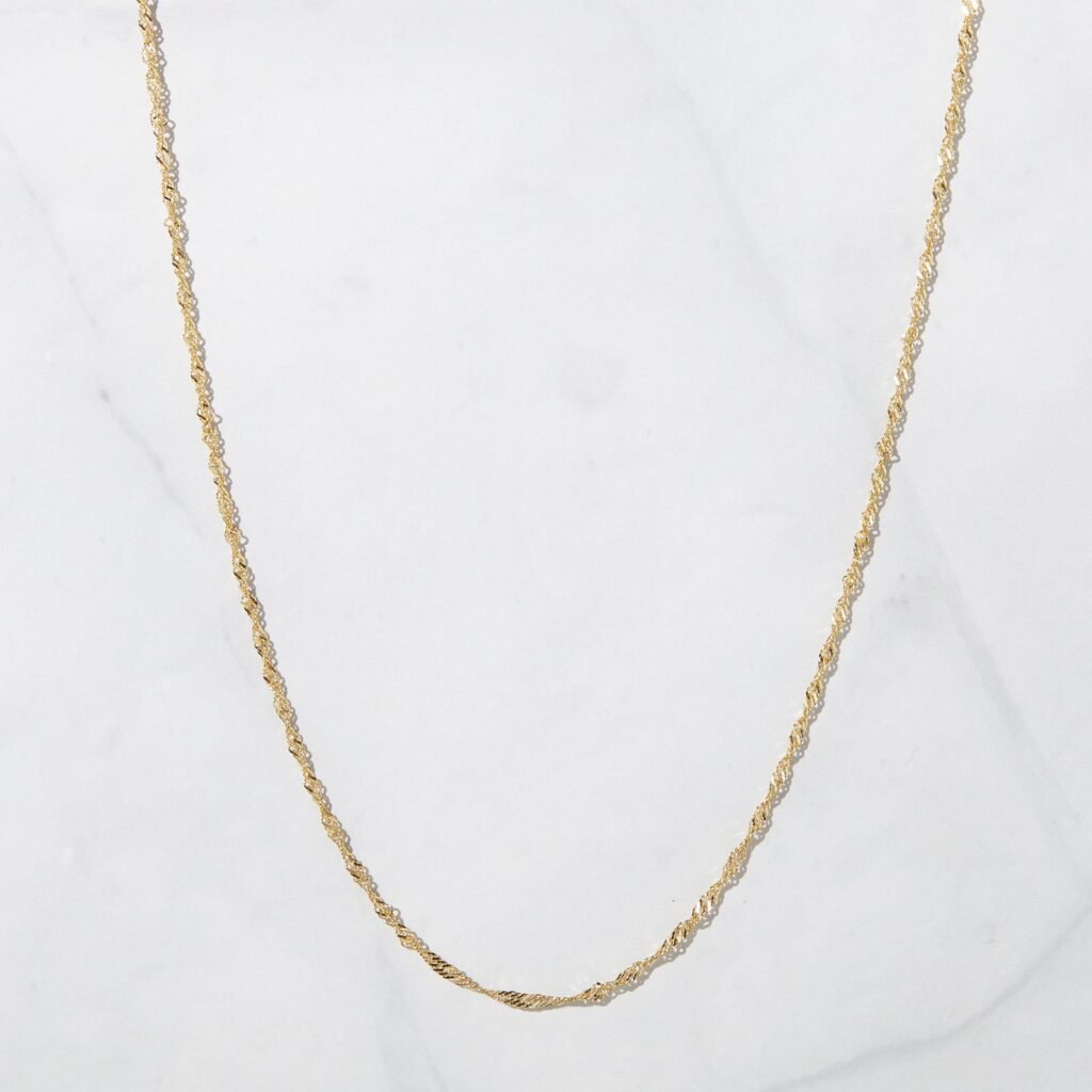 925 Silver Thin Twisted Chain Necklace