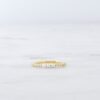Slim 2mm ring featuring three pearls and pavé sparkle