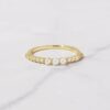 Minimal pearl ring in 925 sterling silver and gold plating