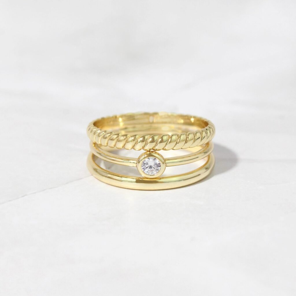 925 Silver Three Stacking Ring Set