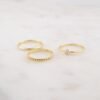 925 Silver three ring set with mixed textures and sparkle