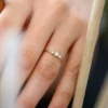 925 Silver Three Stone Diamond Ring with classic three-stone design