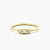 925 Silver Three Stone Diamond Ring with premium CZ diamond stones