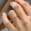 925 Sterling Silver ring with thick gold plating and prong setting