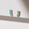 Elegant three stone stud earrings in 925 sterling silver