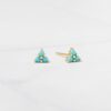 925 Silver Three Stone Turquoise Stud Earrings with dainty trio detail