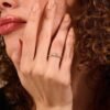 Nesting ring with premium CZ diamond stones in pave setting