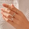 Nesting ring designed for stacking, in 925 sterling silver