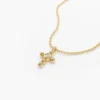 925 Silver Tiny Ball Diamond Cross Necklace - Image 4