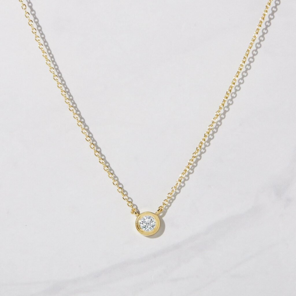 925 Silver Tiny Bezel Necklace