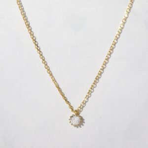 925 Silver Tiny Bezel Pendant Necklace