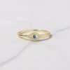 925 Silver Tiny Blue Evil Eye Ring
