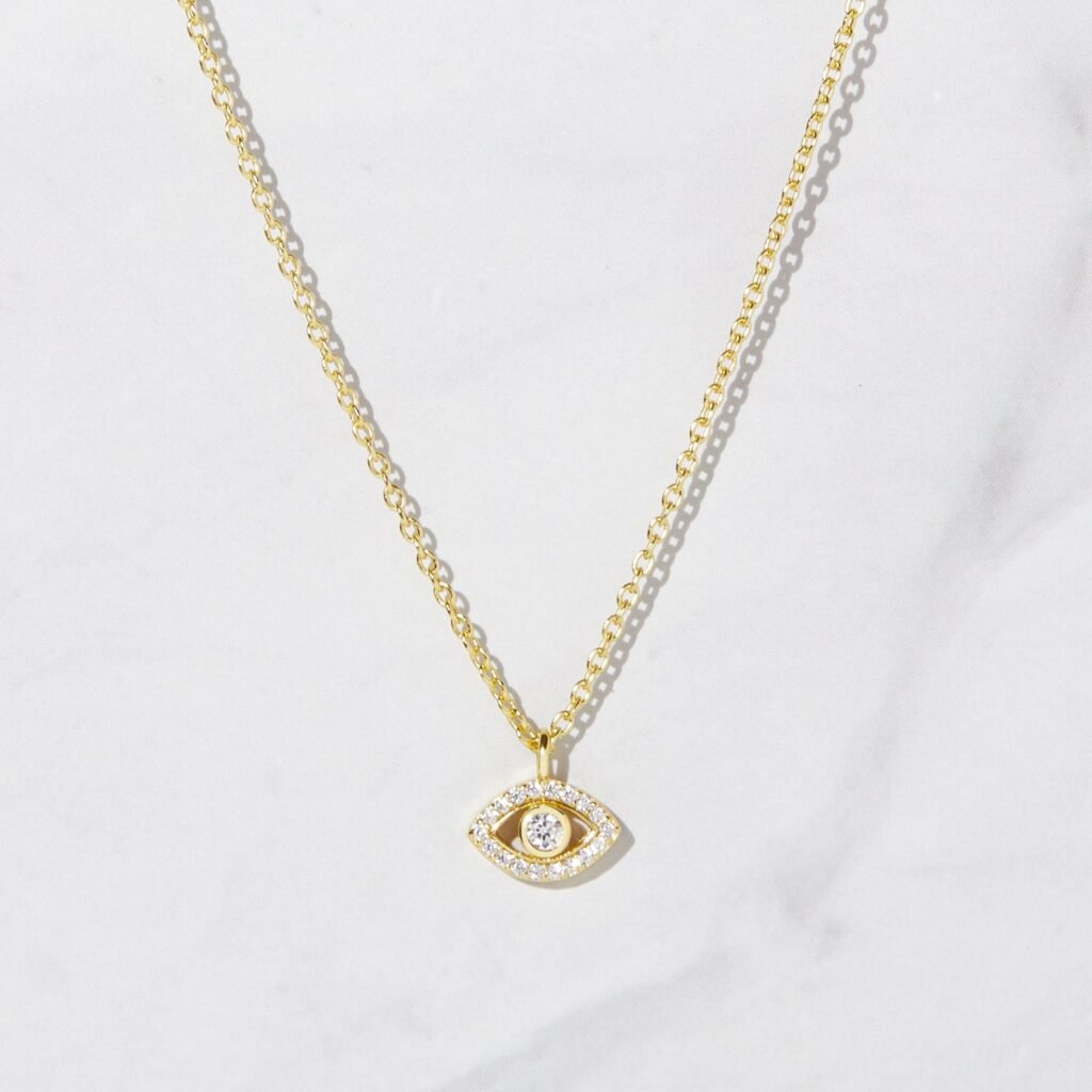 925 Silver Tiny Evil Eye Necklace