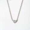 925 Silver Tiny Heart Necklace featuring a pave CZ diamond heart