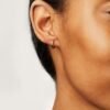 Tiny hoop earrings in 925 sterling silver with gold plating