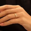 Silver ring with pave-set cubic zirconia stones