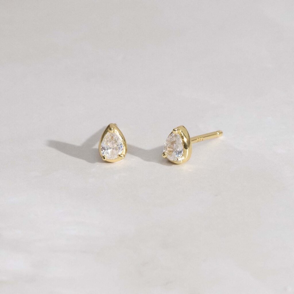 925 Silver Tiny Pear Studs Earrings