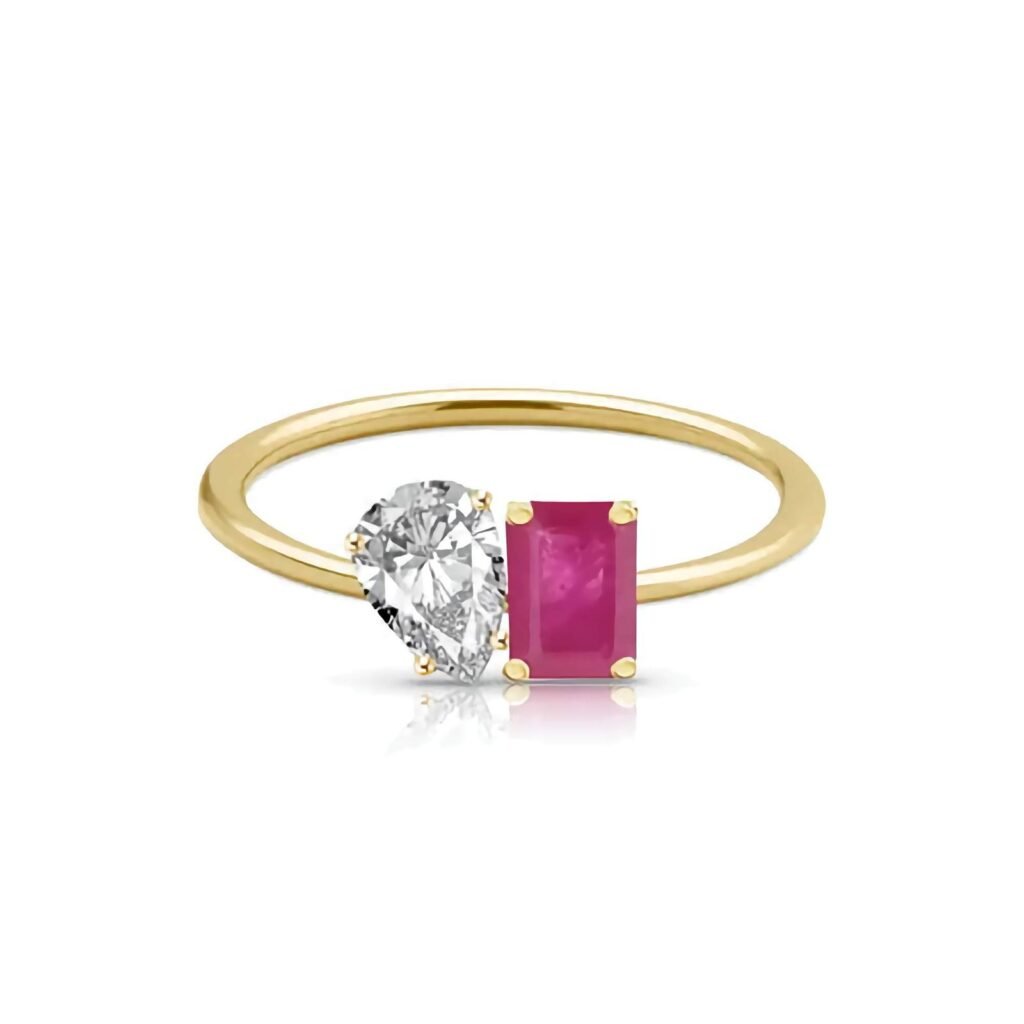 925 Silver Toi-et-Moi Gemstone Ring