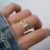 Toi et Moi ring with emerald cut and pear cut stones