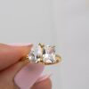 Toi et Moi ring featuring 6x8mm stones