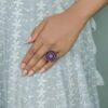925 Silver Tourmaline Flower Ring - Image 2