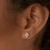 925 Silver Trendy Baguette Diamond Cluster Studs - Image 2