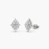 925 Silver Trendy Baguette Diamond Cluster Studs - Image 5
