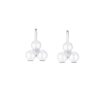 Minimal pearl earrings with a balanced three-pearl design