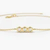 925 Silver Trio Diamond Bracelet with clustered stone accents