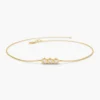 Gold-plated 925 Sterling Silver bracelet with trio stone clusters