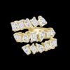925 Silver Triple Coil Multi-shape Diamond Band