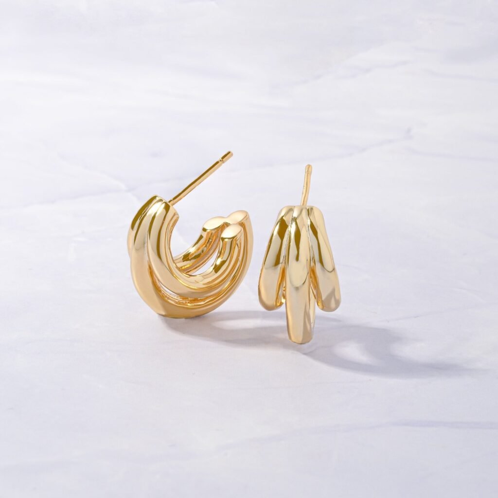 925 Silver Triple Hoops Earrings