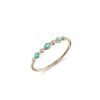 Triple turquoise and diamond bezel ring in 925 silver and gold plating