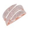 925 Silver Triple Wavy Diamond Cigar Ring - Image 3