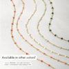 Nickel-free hypoallergenic beaded necklace in turquoise enamel and silver