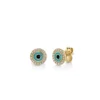Small evil eye stud in 925 sterling silver with turquoise enamel