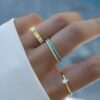 925 sterling silver ring with thick gold plating and turquoise accents